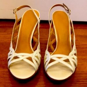 Aldo pearled white heels/sandals as 7